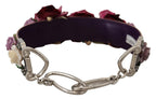 Dolce & Gabbana Multicolor Floral Appliques Metal Shoulder Strap