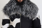 Dolce & Gabbana Black White Fur Shearling Full Zip Jacket