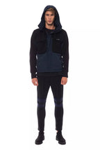 Nicolo Tonetto Black Wool Men Jacket with Hood and Pockets
