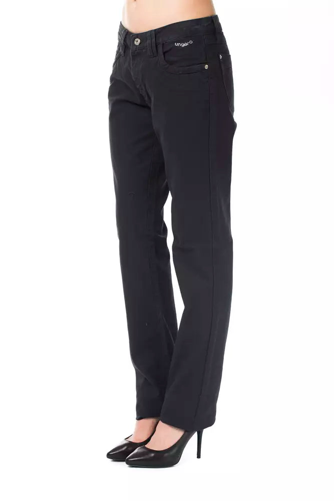 Ungaro Fever Blue Cotton Women's Regular Fit Jean