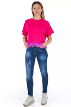 Frankie Morello Blue Other Fibres Women Jeans