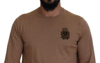 Dolce & Gabbana Beige Cashmere Crown Logo Pullover Sweater