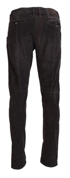 Acht Brown Cotton Straight Fit Men Casual Pants