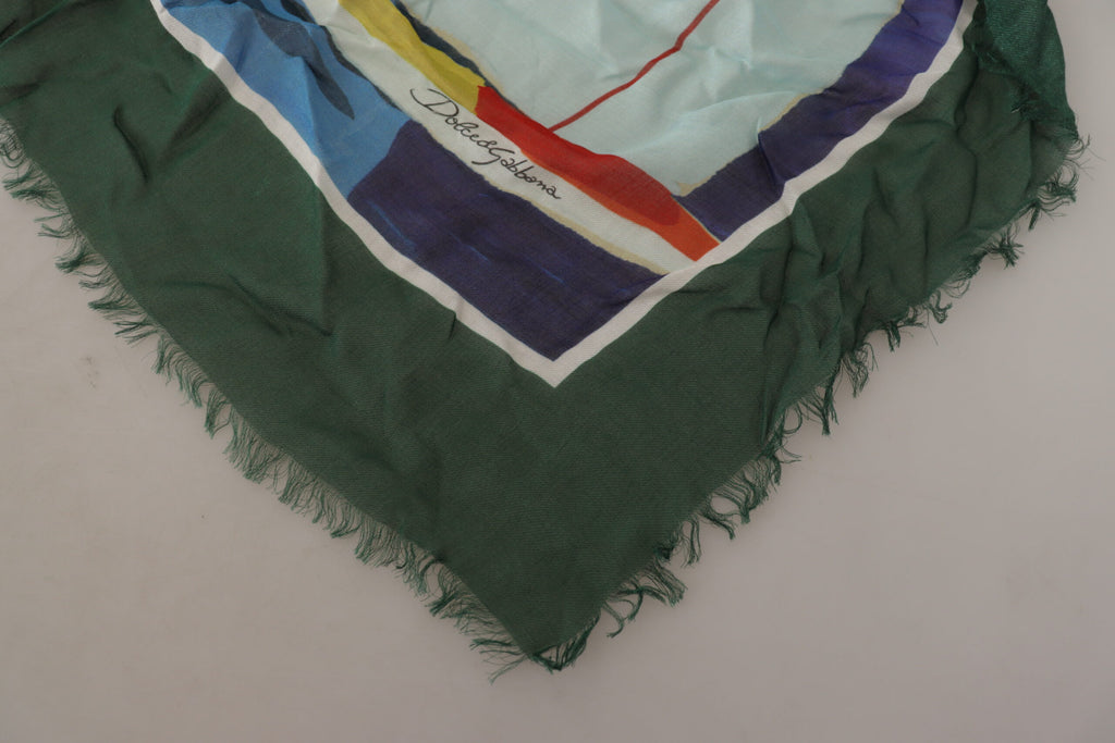 Dolce & Gabbana Multicolor Sorrento DG Shawl Fringe Scarf
