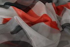 Costume National Gray Red Shawl Foulard Wrap  Scarf