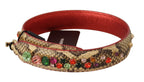 Dolce & Gabbana Beige Exotic Leather Crystals Shoulder Strap