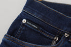 Dolce & Gabbana Dark Blue Cotton Denim SKINNY Jeans