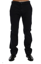 GF Ferre Blue Cotton Stretch Chinos Pants
