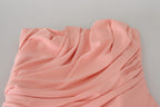 Dolce & Gabbana Pink Silk Stretch Strapless Sheath Dress