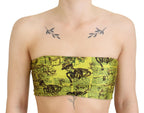 John Galliano Yellow Newspaper Print Cropped Blouse