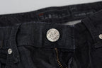 Acht Black Cotton Low Waist Slim Fit Women Casual Denim Jeans
