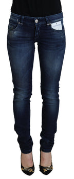Acht Blue Cotton Low Waist Slim Fit Women Casual Denim Jeans