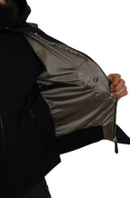 Dolce & Gabbana Black Nylon Hooded Full Zip Men Coat Jacket