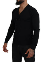 Dolce & Gabbana Black Cashmere Button Down Cardigan Sweater