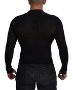 Dolce & Gabbana Black Cashmere Button Pullover Sweater
