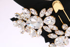 Dolce & Gabbana Black Crystal White Hair Parrucchiera Headband Diadem