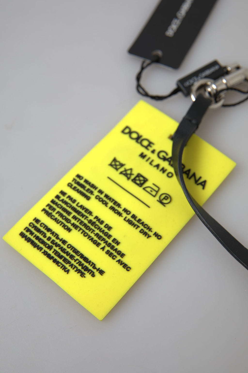Dolce & Gabbana Yellow Silicone DG Logo Silver Brass Keyring Keychain
