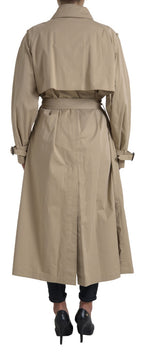 Dolce & Gabbana Khaki Double Breasted Trench Coat Jacket