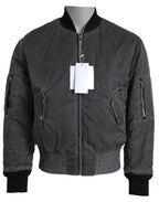 MM6 Maison Margiela Gray Bomber Zipper Pocket Sleeves Jacket
