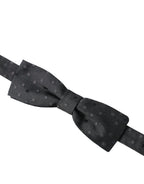 Dolce & Gabbana Gray Polka Dot Silk Adjustable Neck Men Papillon Bow Tie