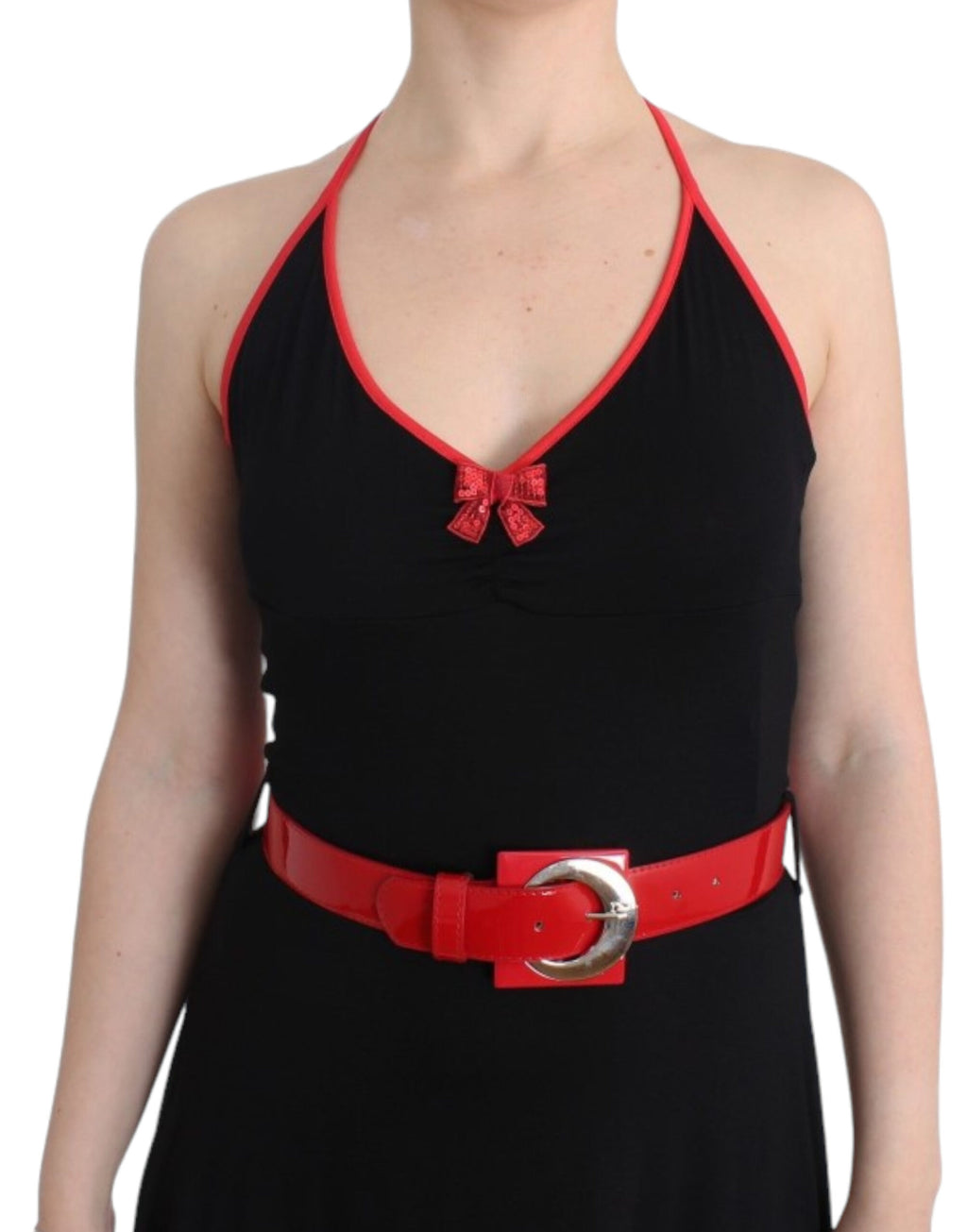 Roccobarocco Black belted palladio dress
