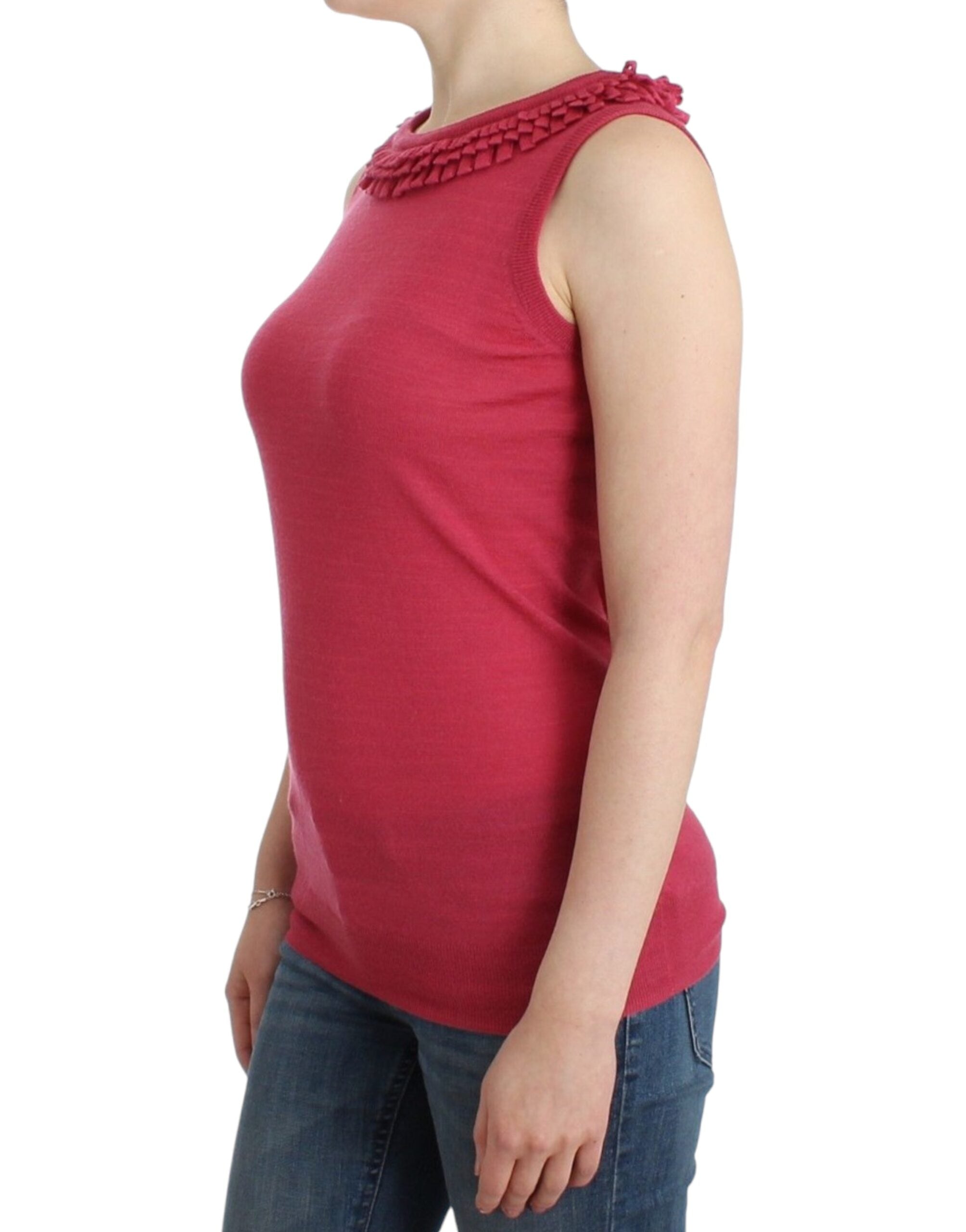 John Galliano Pink wool knit top