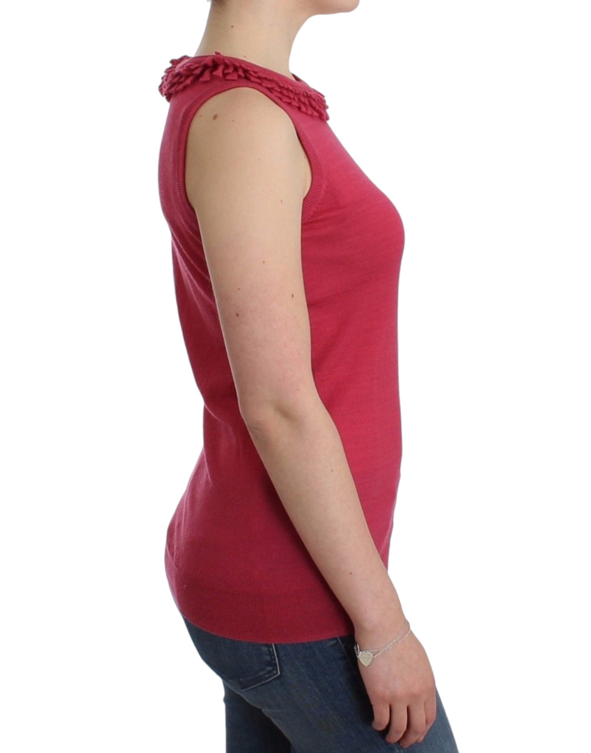 John Galliano Pink wool knit top