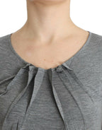 Cavalli Gray 3/4 sleeves jumper top