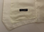 Dolce & Gabbana White Cotton Silk Blend Dress Vest Blazer