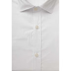Bagutta White Cotton Men's Shirt Slim Fit With French Collar