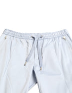 Dolce & Gabbana Light Blue Cotton Stretch Jogger Pants