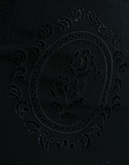 Dolce & Gabbana Black Floral Lace Viscose Bodycon Midi Dress