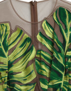 Dolce & Gabbana Green Banana Leaf Sleeveless Long Maxi Dress