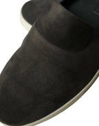 Dolce & Gabbana Blue Suede Caiman Men Loafers Slippers Shoes