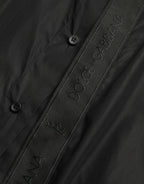 Dolce & Gabbana Black Cotton Logo Formal GOLD Dress Shirt