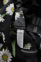 Dolce & Gabbana Multicolor Silk Sunflower Print Long Maxi Dress