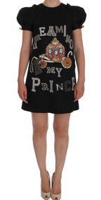 Dolce & Gabbana Gray Crystal "Dreaming of My Prince" Dress
