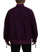 Dsquared² Purple Polyester Full Zipper Bomber Jacket