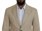 Dsquared² Beige Cotton Single Breasted 2 Piece CIPRO Suit