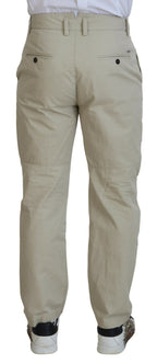 Dsquared² Beige Cotton Straight Fit Men Casual Pants