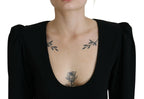 Dsquared² Black Polyester Long Sleeves Bodycon Sheath Dress