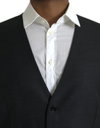 Dolce & Gabbana Black Wool Waistcoat Dress Formal Vest