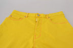 Dsquared² Yellow Cotton High Waist Baggy Women Hotpants Shorts