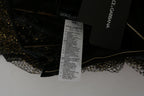 Dolce & Gabbana Black Gold Crystal Heart A-line Dress