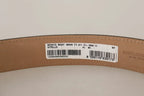 Dolce & Gabbana Black Leather Gold Metal Logo Engraved Buckle Belt