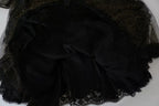 Dolce & Gabbana Black Gold Crystal Heart A-line Dress