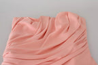 Dolce & Gabbana Pink Silk Stretch Strapless Sheath Dress