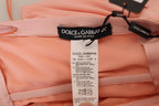 Dolce & Gabbana Pink Silk Stretch Strapless Sheath Midi Dress