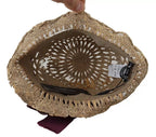 Dolce & Gabbana Brown Ribbon Floral Embellished Straw Hat