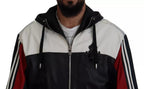 Dolce & Gabbana Black Leather Hooded Blouson Coat Jacket
